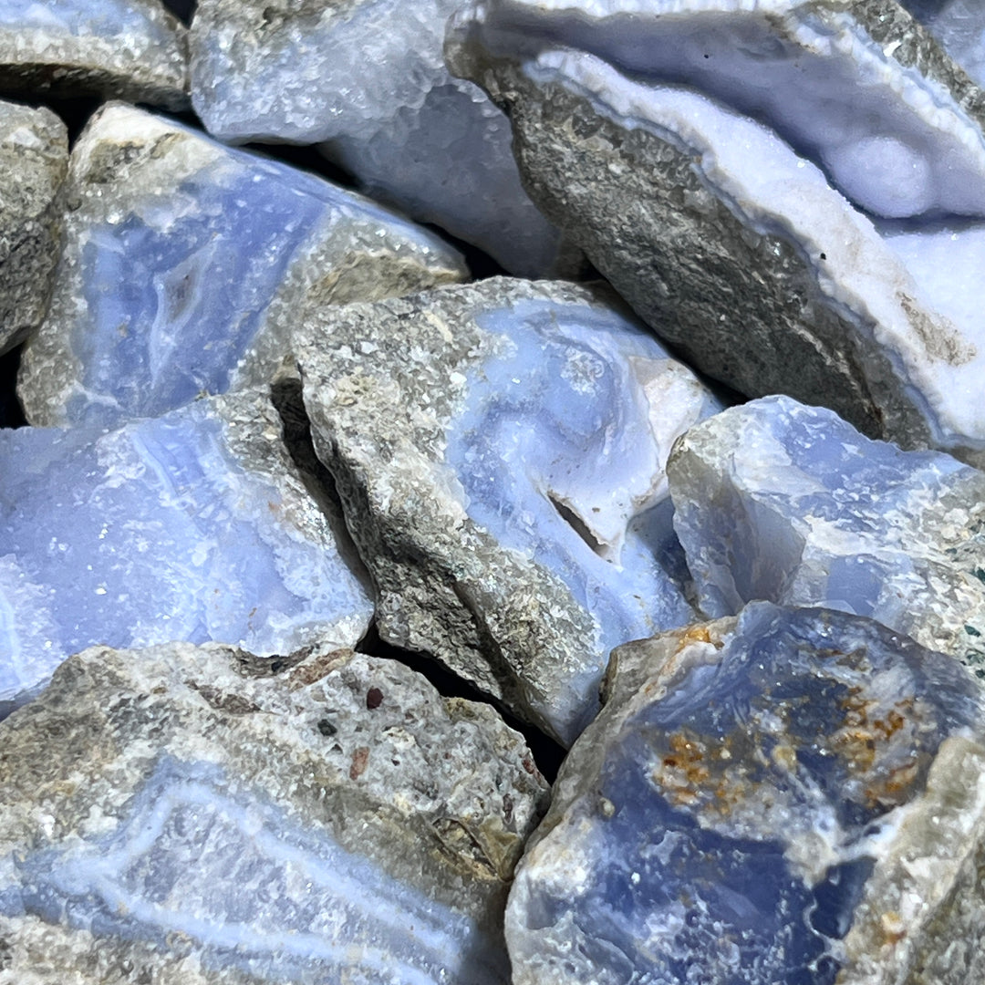 Blue Lace Agate Rough (1 Kilo)(2.2 LBs) Bulk Wholesale Lot