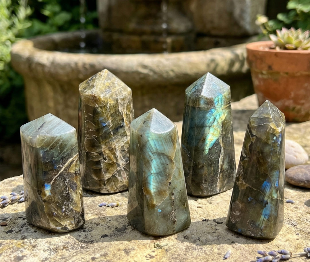 Labradorite Crystal Point Tower Freeform Polished Carving