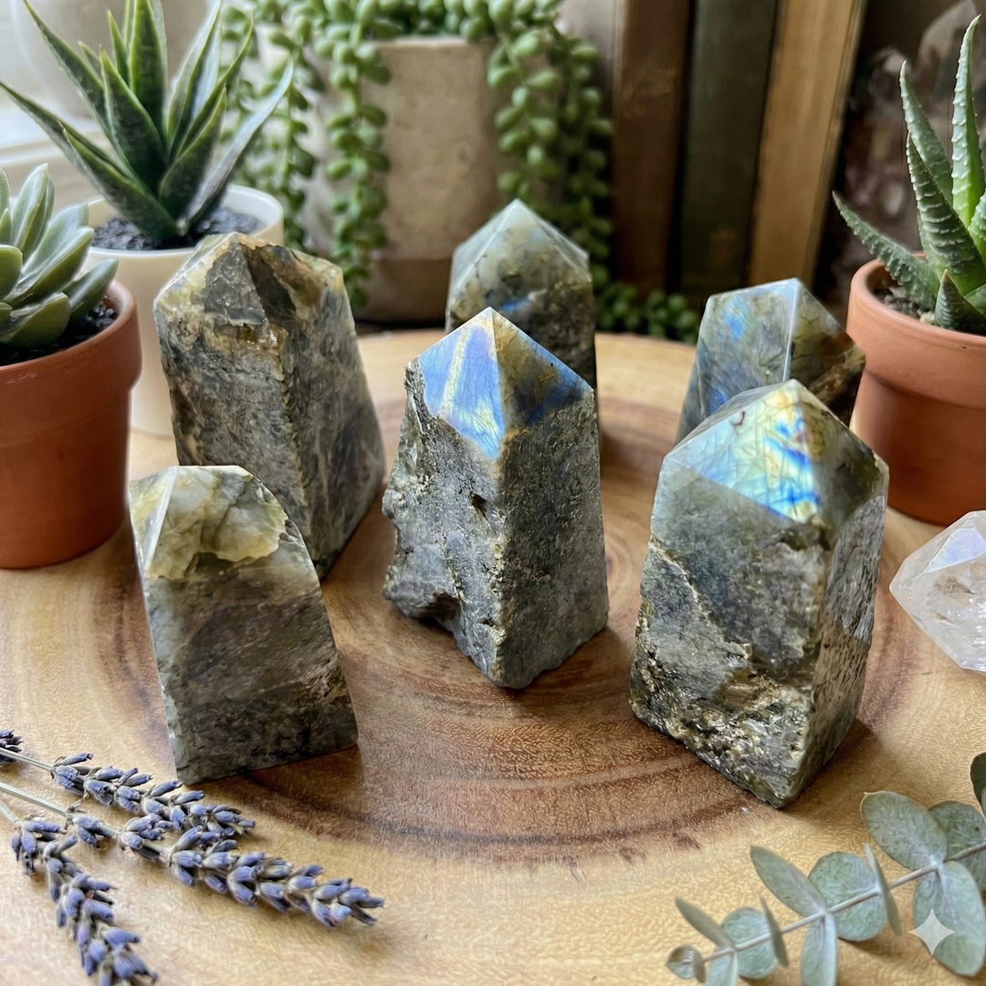 Labradorite Crystal Point Tower (Top Polished) Obelisk Carving Wholesale