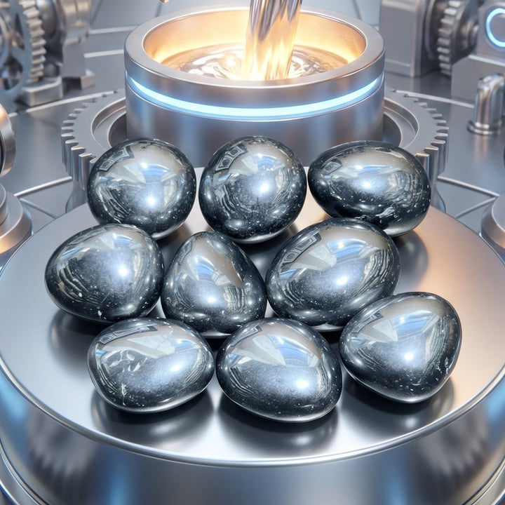 Large Silver Silicon Metaloid Terahertz Crystal Tumbled Stones (By The Piece Or Pound)