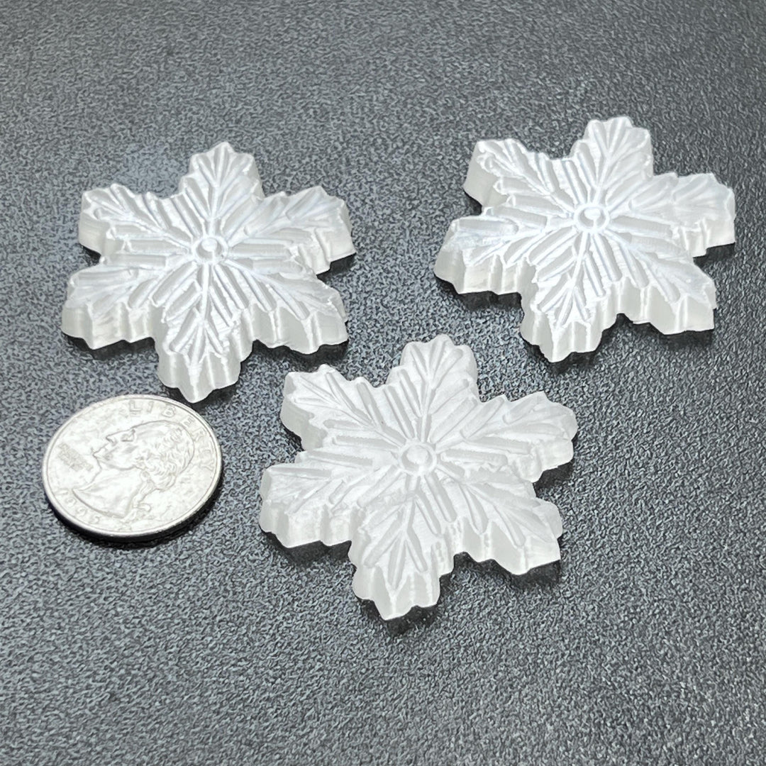 Selenite Crystal Snowflake Carving