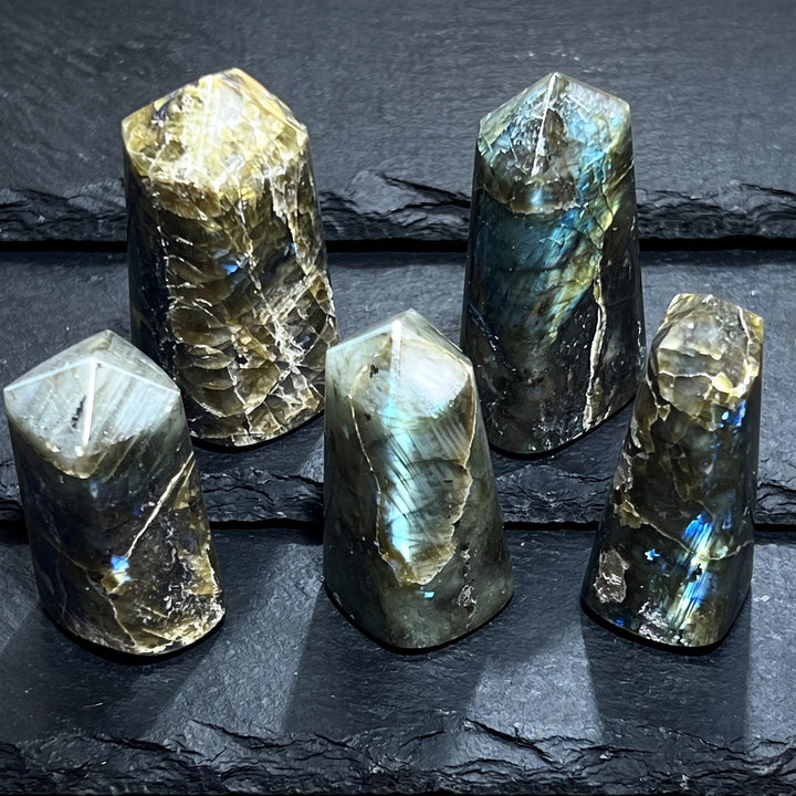 Labradorite Crystal Point Tower Polished Carving