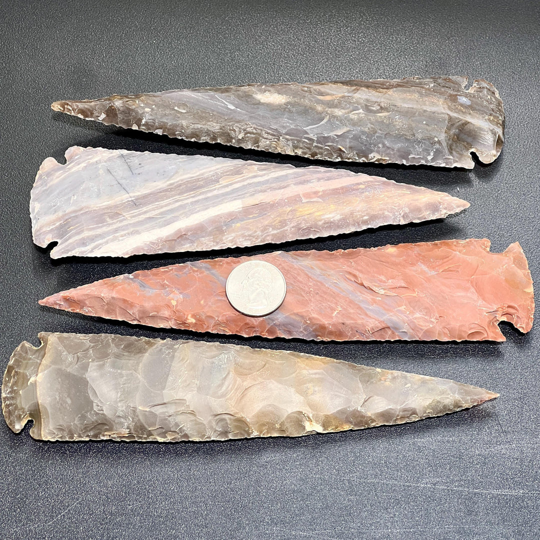 Large Fancy Jasper Arrowhead Decorative Stone Spear Carving