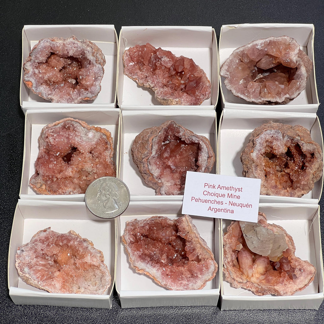 Pink Amethyst Clusters Druzy Geodes Rough Raw Stones