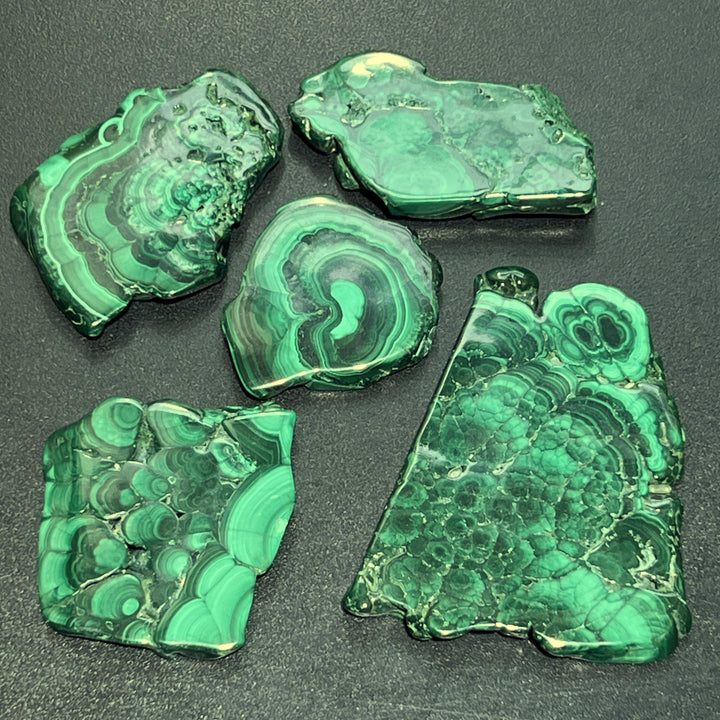 Malachite Slabs Polished Crystal Slices Freeform Carving