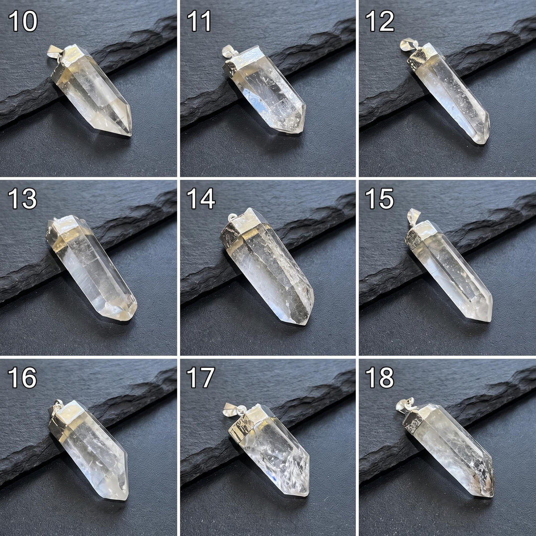 Quartz Pendant (Pick Your Piece) Crystal Point Silver Plated Select The Actual Item Pictured