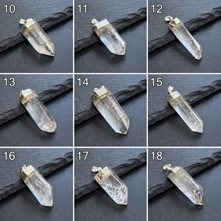 Quartz Pendant (Pick Your Piece) Crystal Point Silver Plated Select The Actual Item Pictured