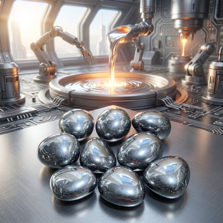 Large Silver Silicon Metaloid Terahertz Crystal Tumbled Stones (By The Piece Or Pound)