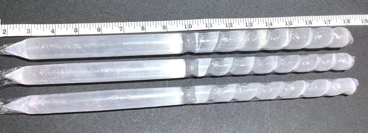 Selenite Crystal Wand Extra Long Large Spiral Point