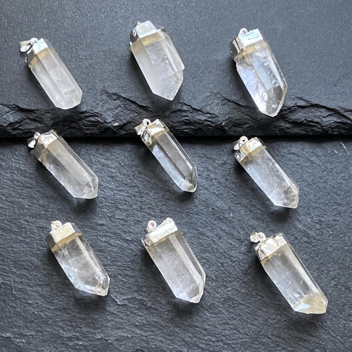 Quartz Pendant (Pick Your Piece) Crystal Point Silver Plated Select The Actual Item Pictured