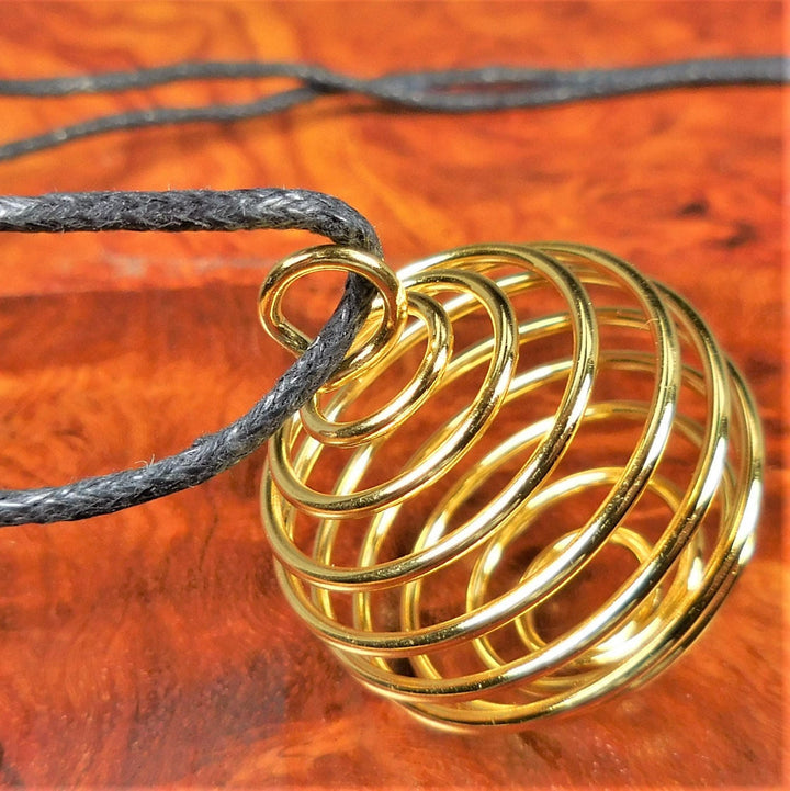 Bulk Wholesale Lot Of 5 Pieces Gold Flexible Round Cage Pendant Charm Bead Necklace Supply