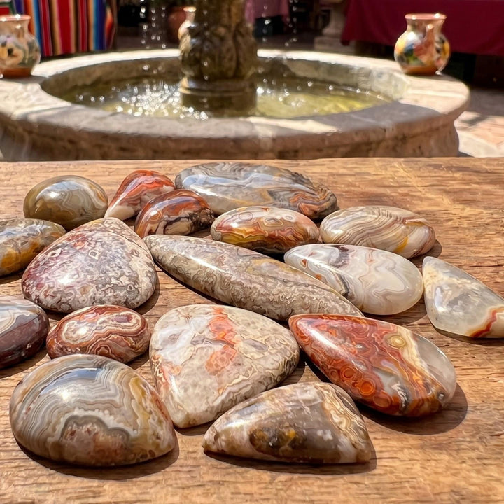 Crazy Lace Agate Cabochons From Mexico (By The Piece or Gram)