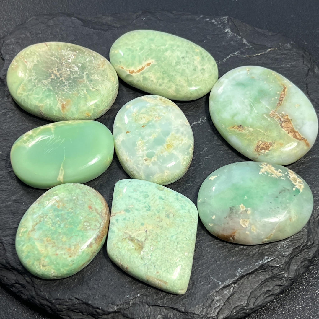 Chrysoprase Crystal Cabochons (By The Piece or Gram)(UV Reactive)