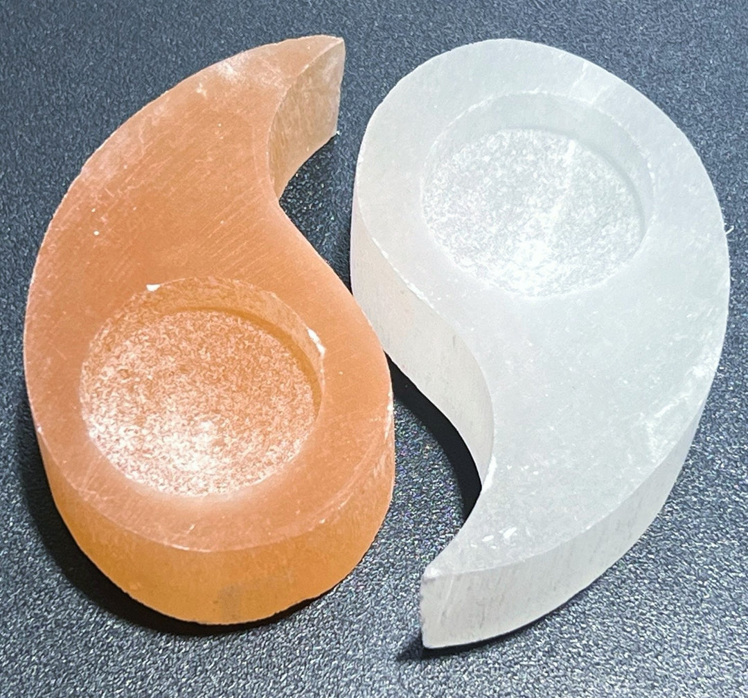 Bulk Wholesale Lot 3 Sets Of Selenite Yin Yang Tealight Candle Holder Pair Natural Healing Crystals And Stones