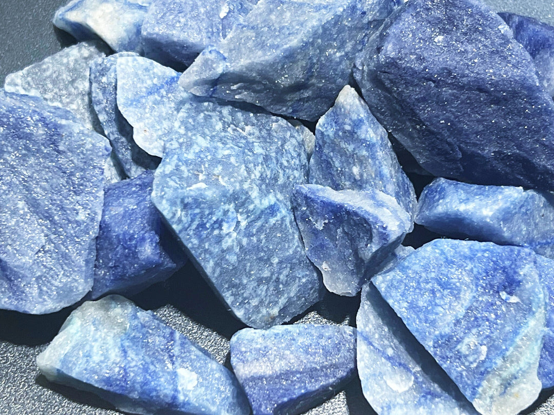 Bulk Wholesale Lot 1 LB Rough Blue Quartz Crystals Rocks Brazil Healing Crystals And Stones