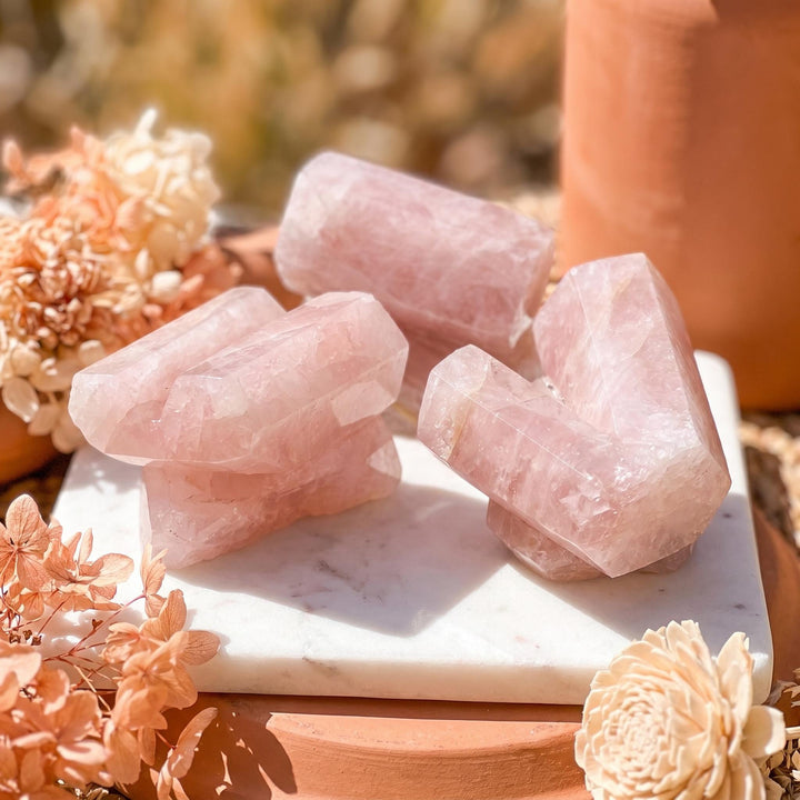 Pink Rose Quartz Crystal Art Carving