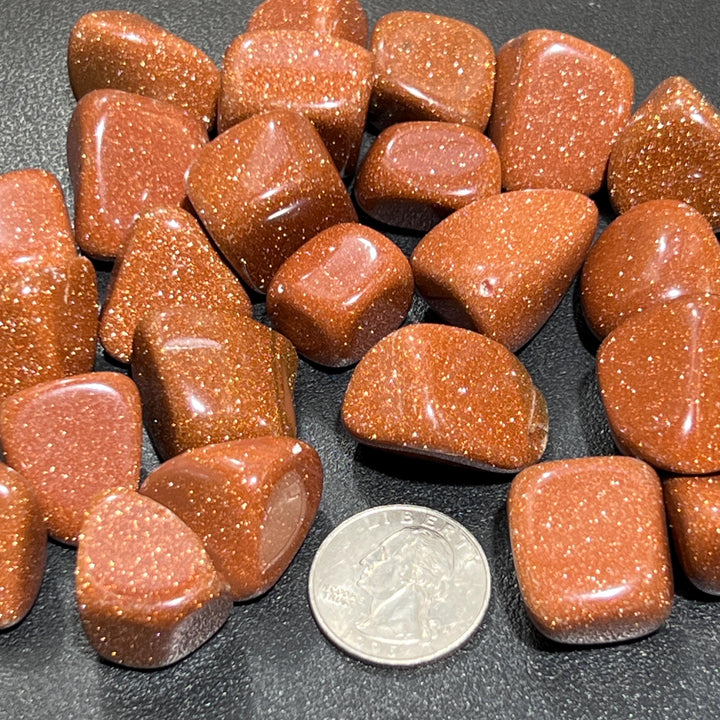 Sparkly Red Goldstone Tumbled Stones (By The Piece Or Pound) Bulk Wholesale