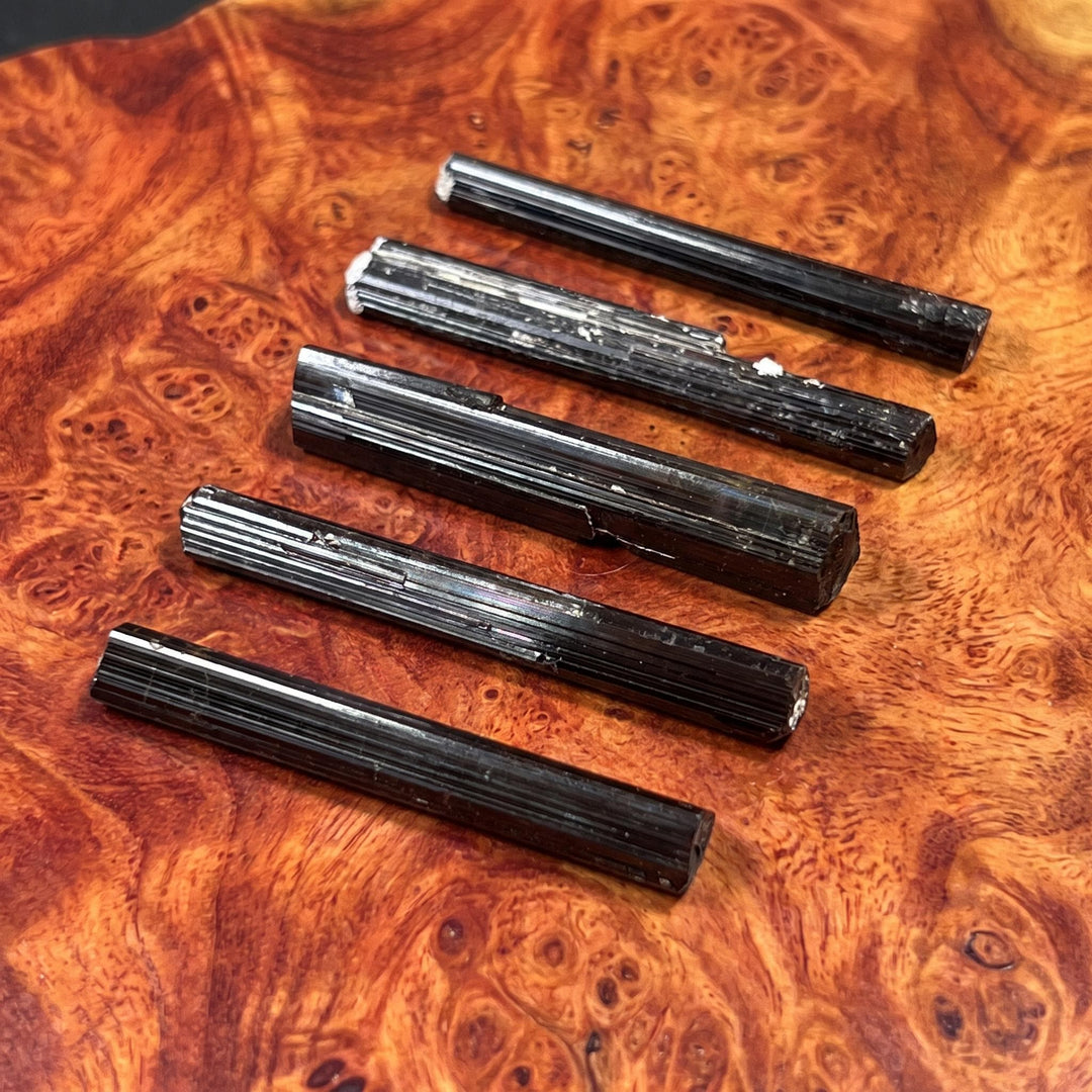 Extra Quality Schorl Black Tourmaline Trigonal Rough Crystals Long Needle-Like