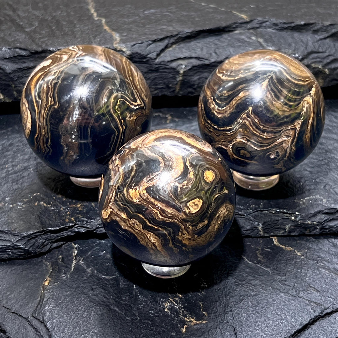 Stromatolite Fossil Sphere Carving (1.5 Inches)