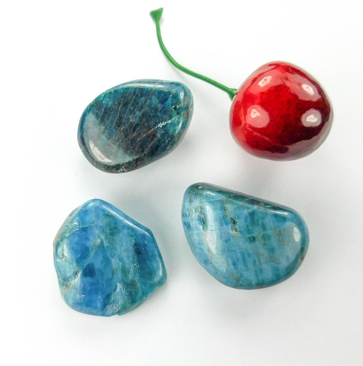 Bulk Wholesale Lot 1 LB Tumbled Blue Apatite One Pound Polished Stones Natural Gemstones Crystals