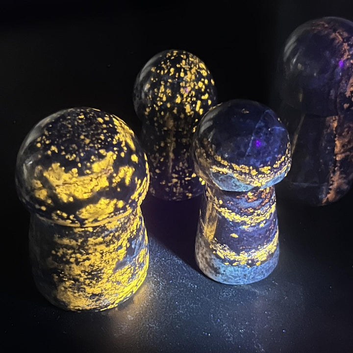 Blue Lapis Mushroom Carving (UV Reactive)