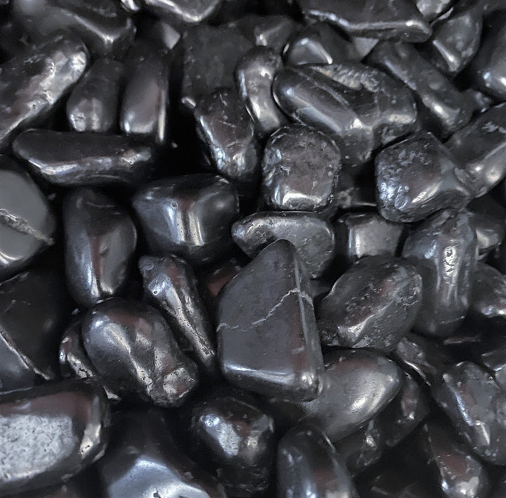 Black Shungite Tumbled Stones Mineral Karelia Russia (By The Piece or Pound) Type 2 Specimen