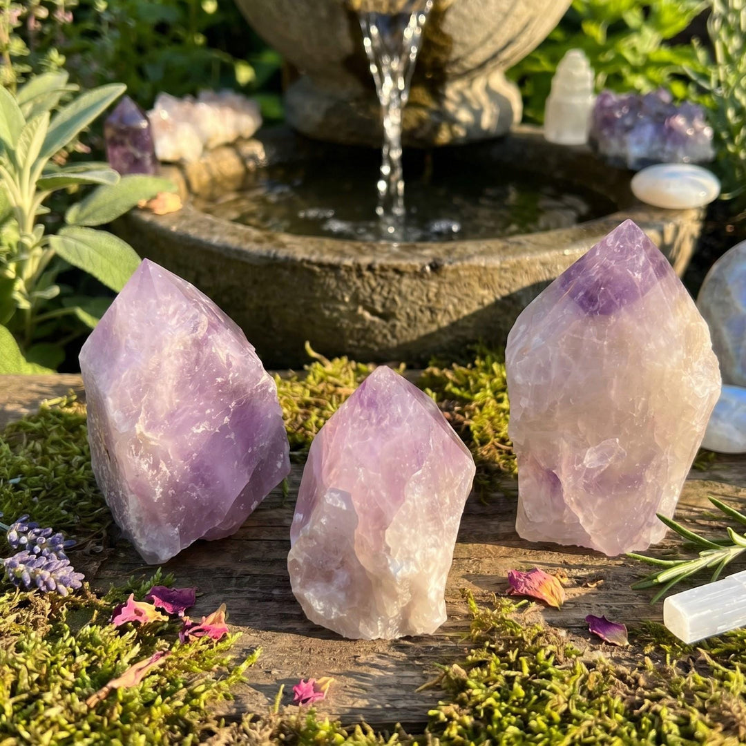 Amethyst Crystal Standing Tower Point Large Rough Carving