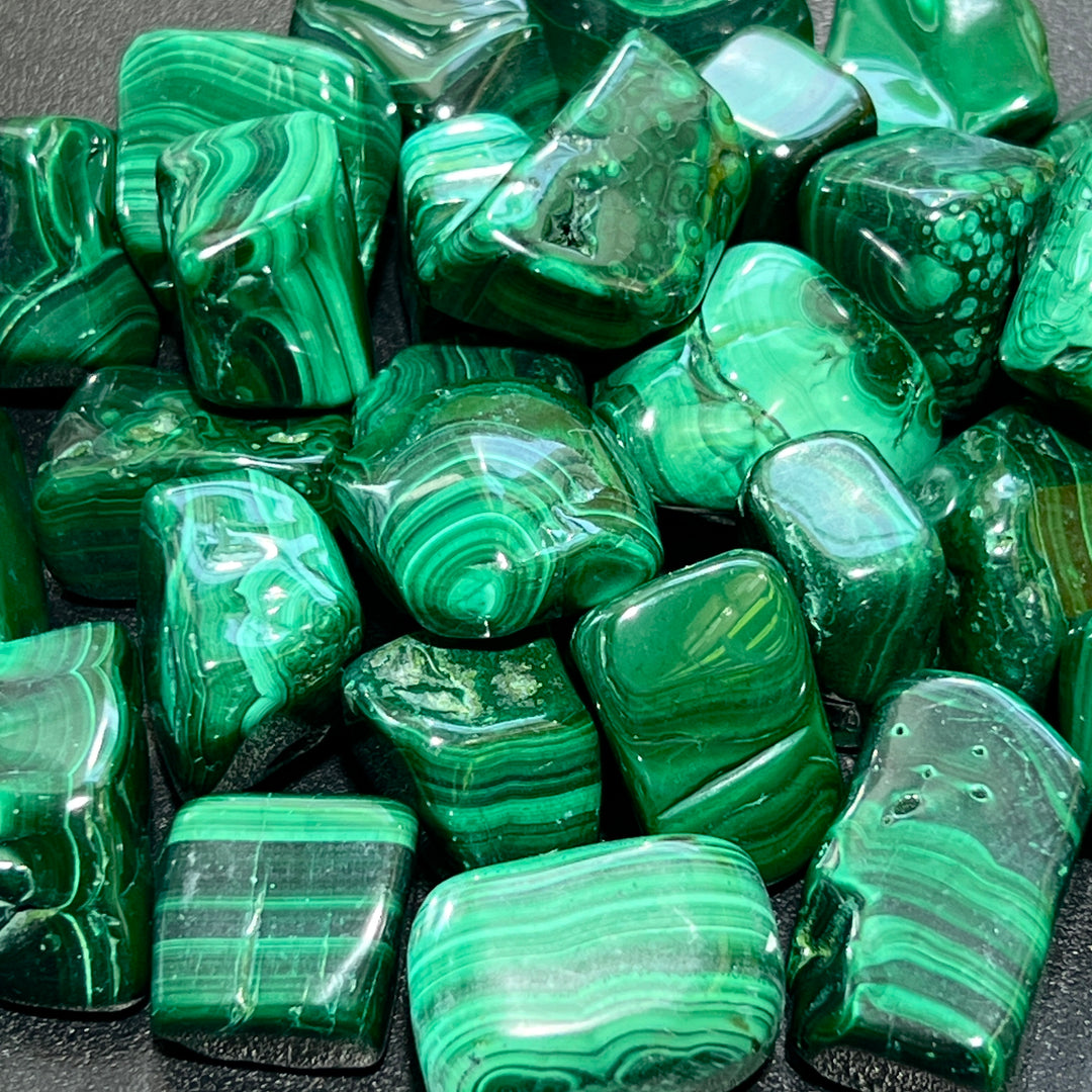 Malachite Tumbled (1/2 lb) 8 oz Bulk Wholesale Lot Half Pound Polished Natural Gemstones Healing Crystals And Stones