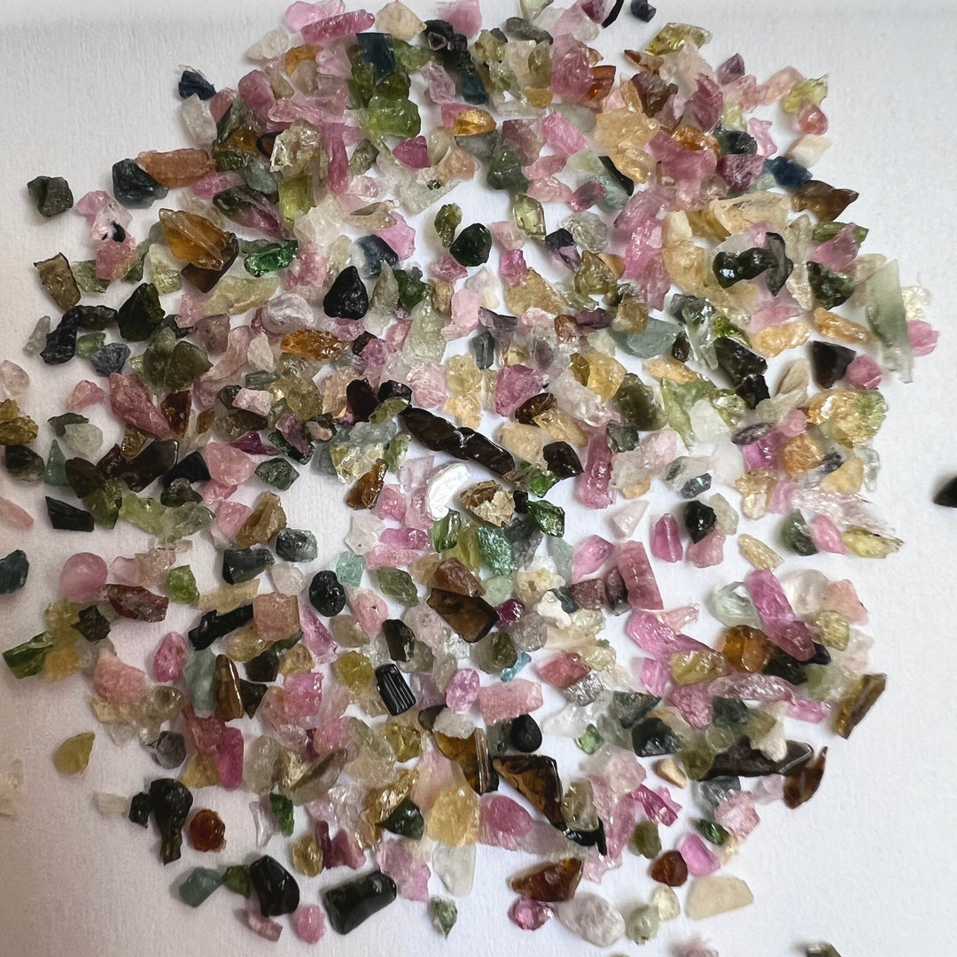 Small Multicolored Tourmaline Rough Crystal Chips (By The Ounce or Pound)