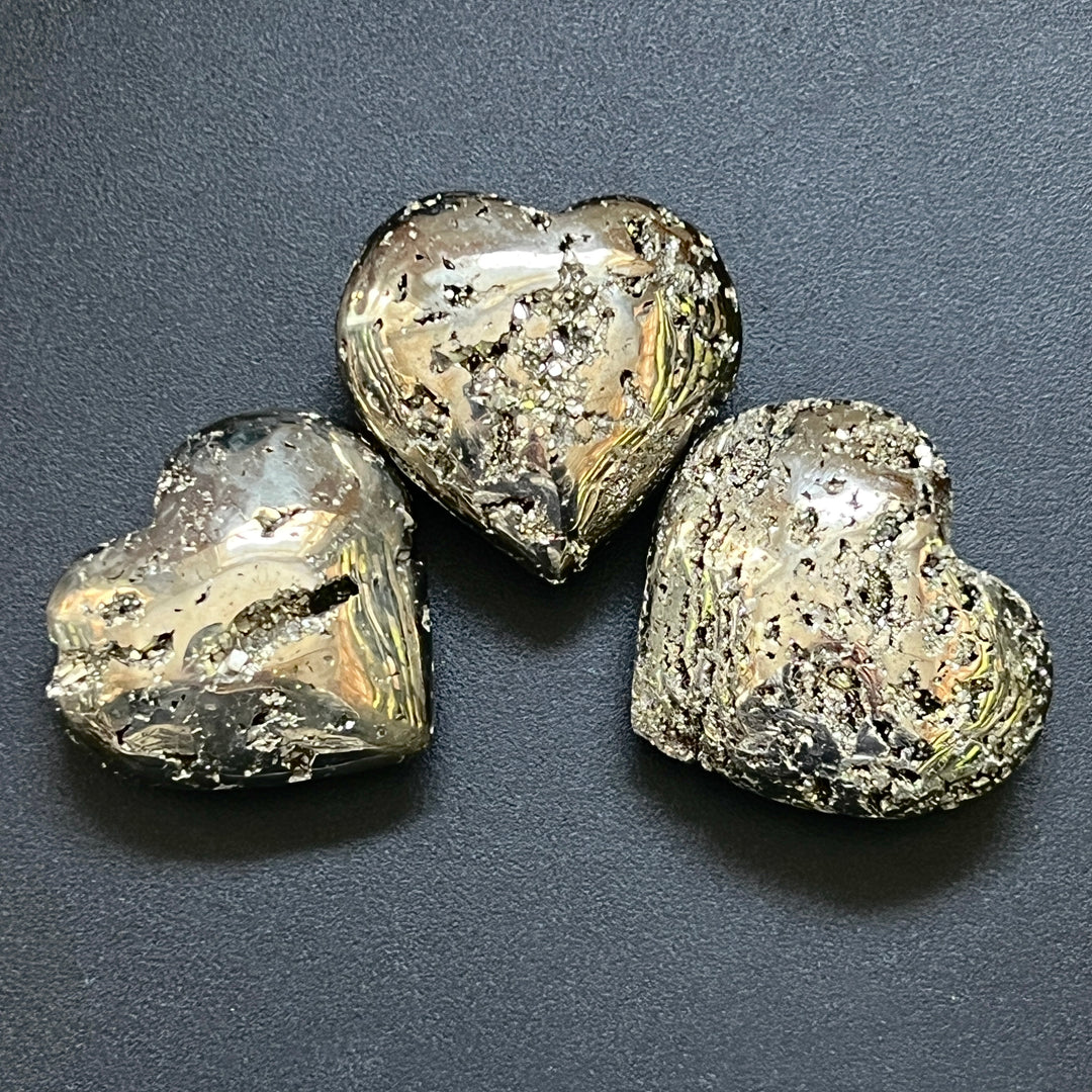 Iron Pyrite Puffy Heart Large Druzy Crystal Polished Carved Fools Gold Healing Crystals And Stones