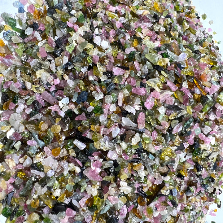 Small Multicolored Tourmaline Rough Crystal Chips (By The Ounce or Pound)