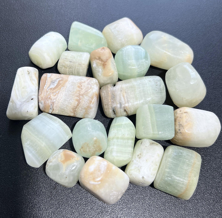 Green Blue Banded Calcite Tumbled Stones