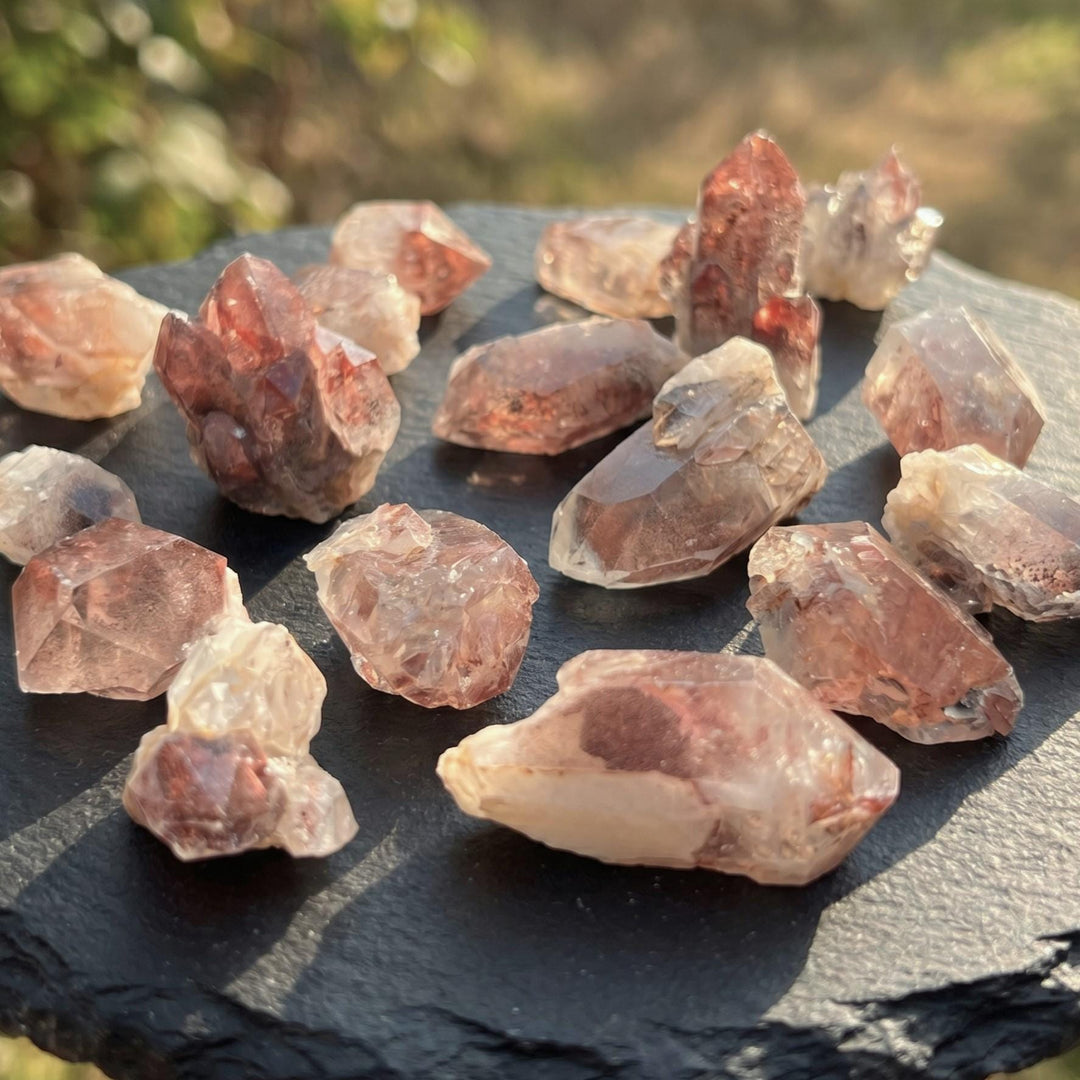 Red Hematoid Quartz Crystal Points And Clusters Rough Raw