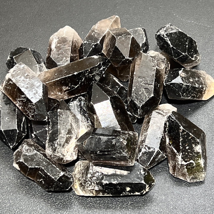 Smoky Quartz Crystal Points (1/2 lb) 8 oz Bulk Wholesale Lot Half Pound Stones Rough Raw Gemstones