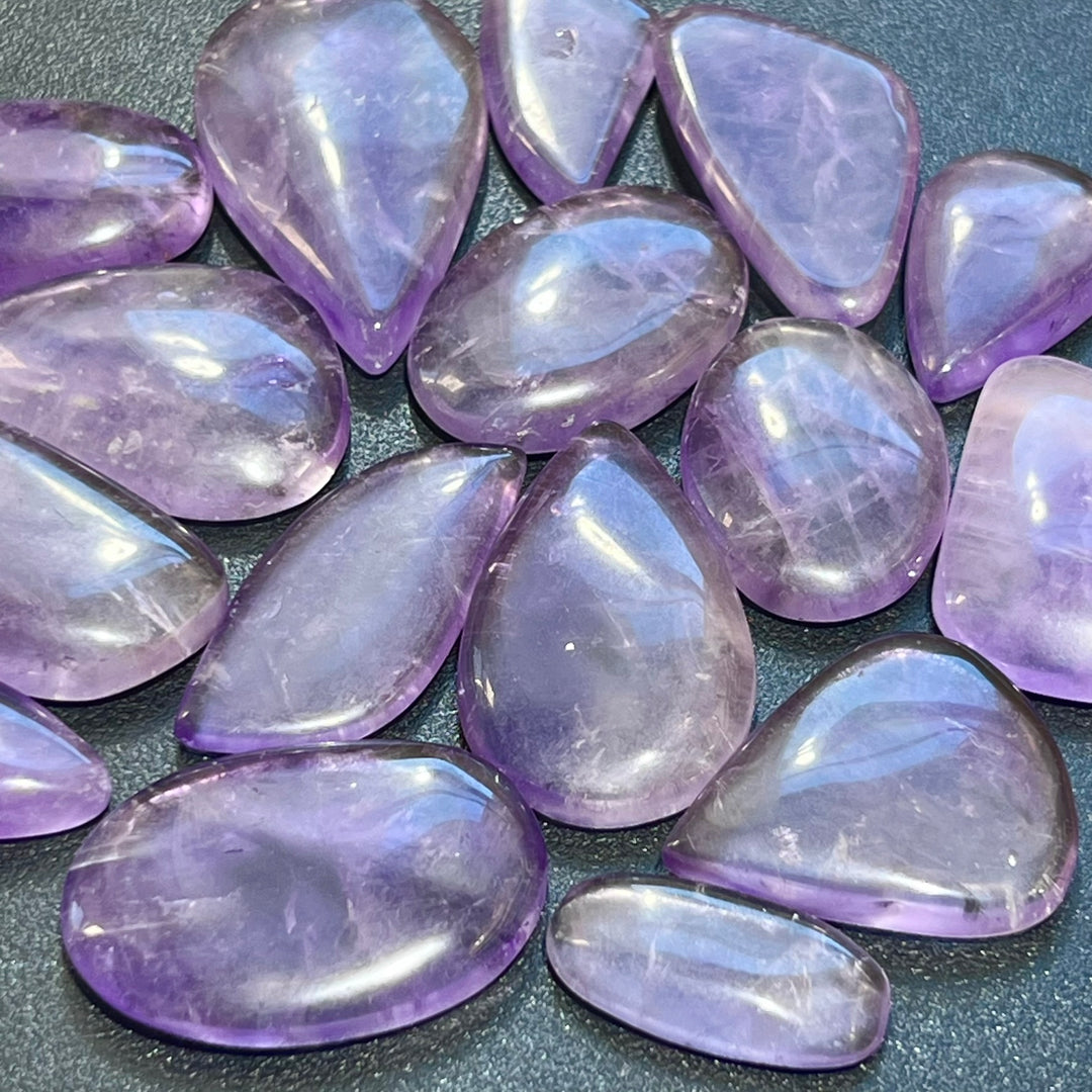 Bulk Wholesale Cabochon Lot 100 Grams ( 8 to 12 pcs ) Amethyst Polished Stones Natural Gemstones Crystals