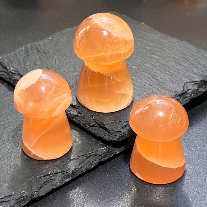 Honey Calcite Crystal Mushroom Carving