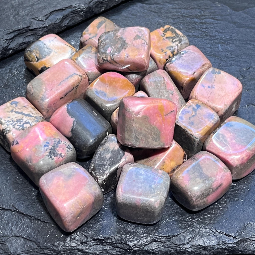 Pink Rhodonite Tumbled Stones (By The Piece or Pound)