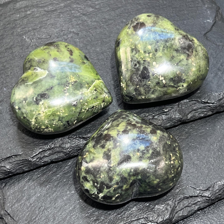 Green Nephrite Jade Puffy Heart Crystal Carving