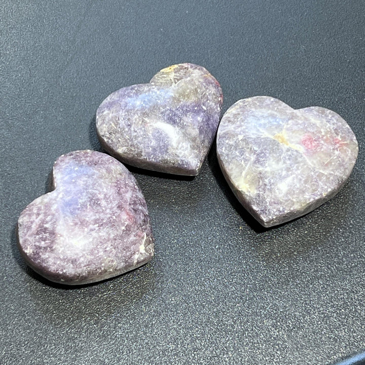 Purple Lilac Unicorn Lepidolite Stone Heart Carving