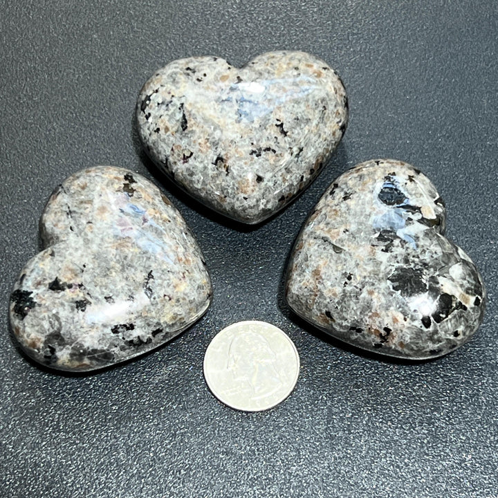 Syenite Polished Heart Carving (UV Reactive)