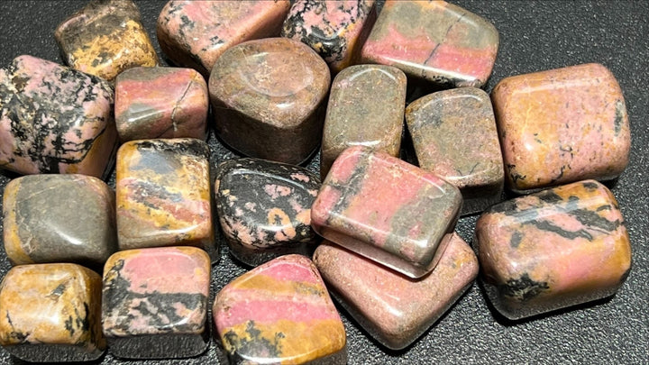 Rhodonite (1/2 lb) 8 oz Bulk Wholesale Lot Half Pound Tumbled Polished Stones Natural Gemstones Crystals