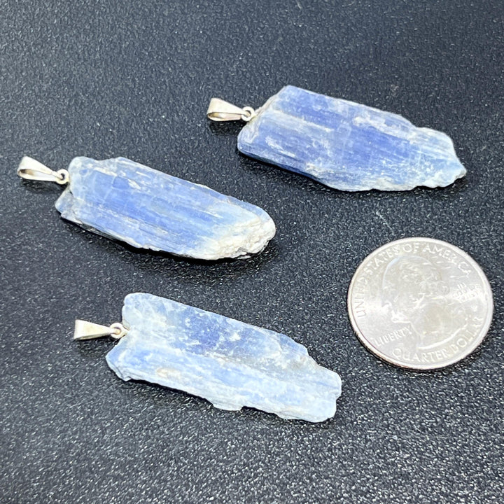 Kyanite Crystal Pendant (Silver Plated Bail)