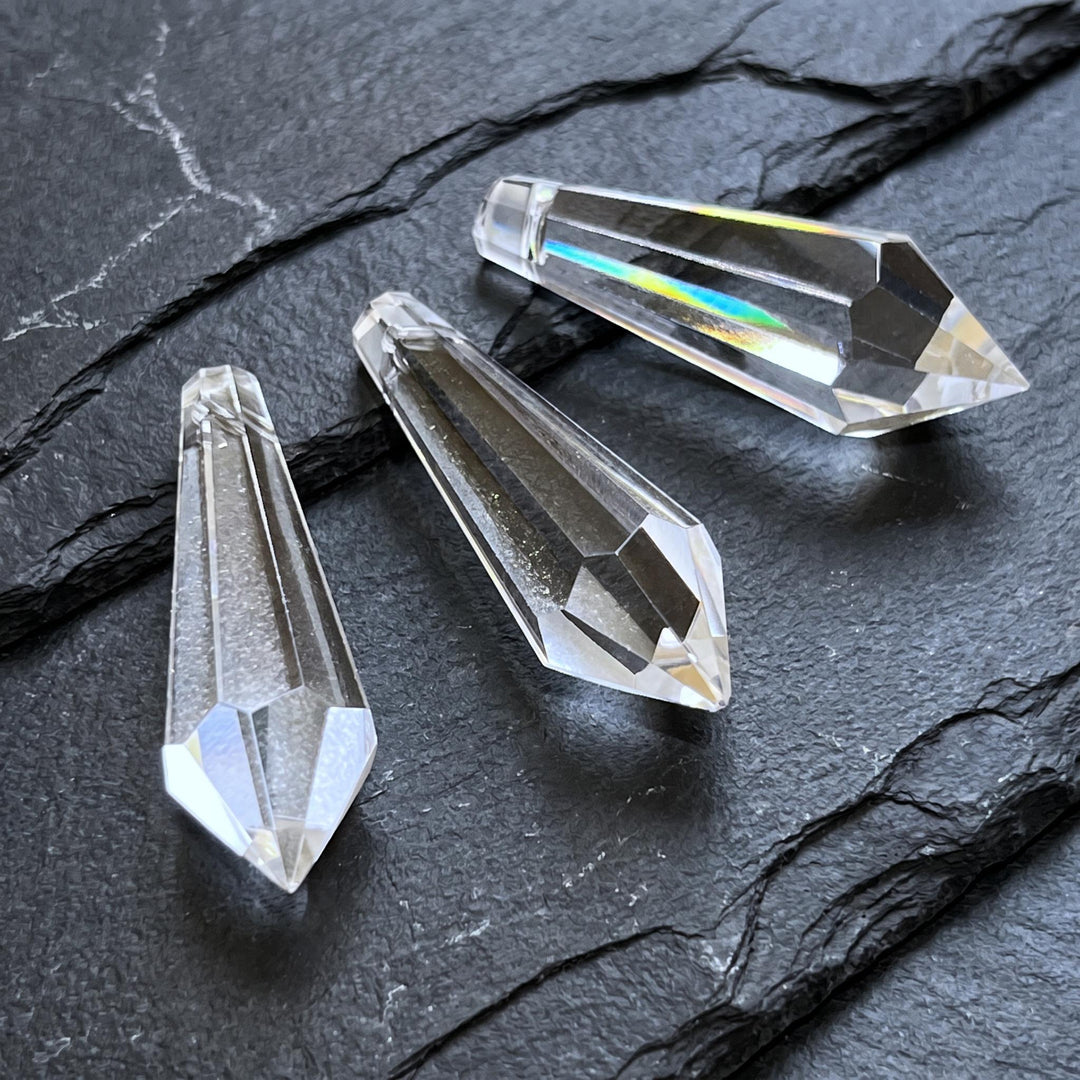 Crystal Glass Clear Faceted Prism Pendulum Point Bead Sun Catcher Bead Pendant