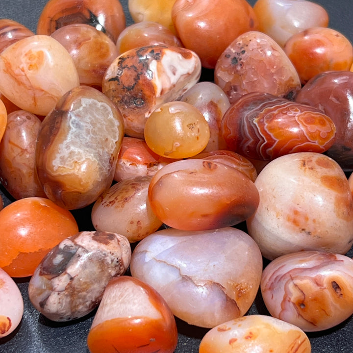 Carnelian Red Agate Tumbled (3 Pcs) Polished Natural Gemstones Healing Crystals And Stones