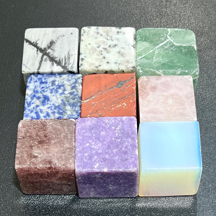 Assorted Mixed Crystal Mineral Cube Carvings