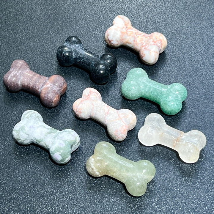 Assorted Mixed Dog Bone Gemstone Crystal Carving