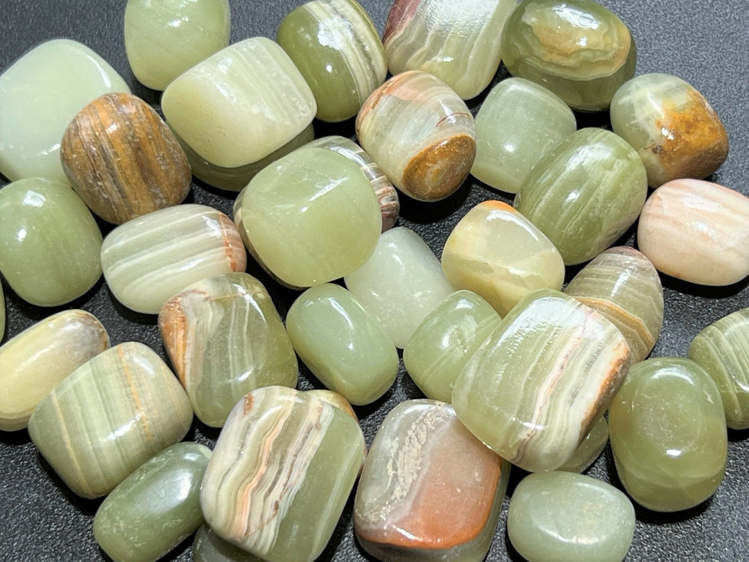 Tumbled Caribbean Green Calcite (1/2 lb) 8 oz Bulk Wholesale Lot Half Pound Polished Healing Crystals And Stones
