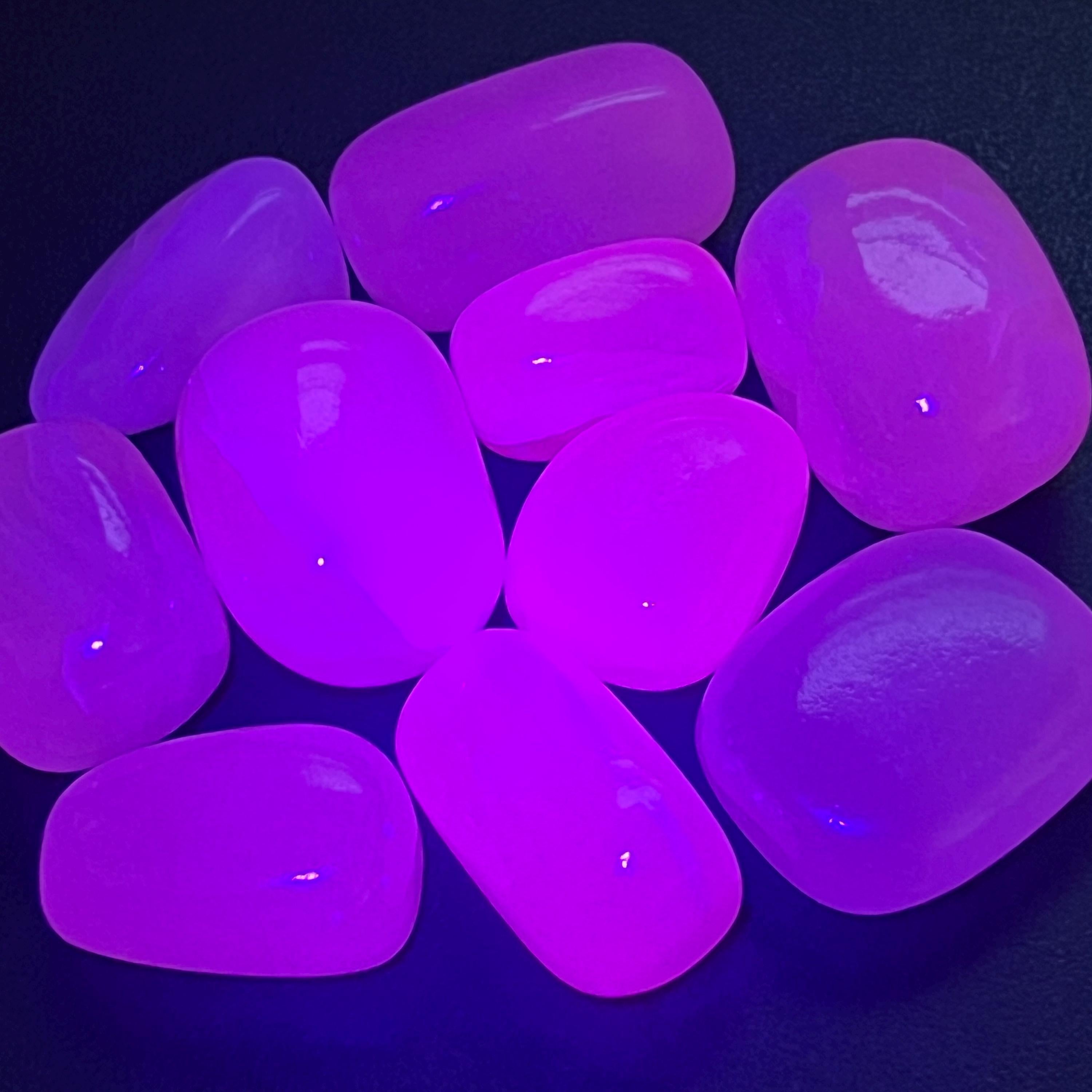 Extra Quality Pink Mangano Calcite Tumbled Stones (UV Reactive)(By The ...
