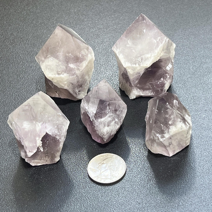 Smoky Amethyst Crystal Standing Tower Rough Point Carving