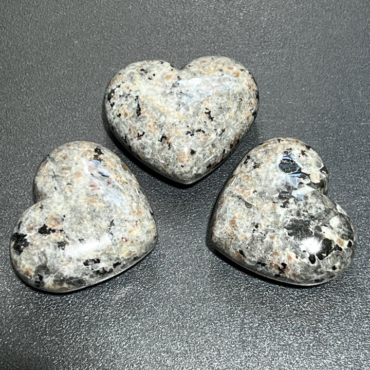 Syenite Polished Heart Carving (UV Reactive)